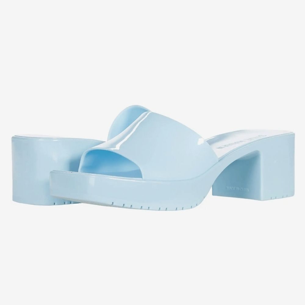 Steve Madden Harlin Blue Jelly Open Toe Slide Sandal